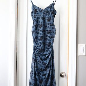 Blue Floral Slip Dress